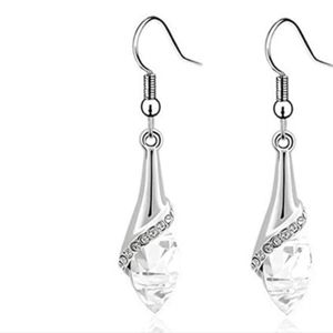 Clear crystal dangle drop earrings NWT